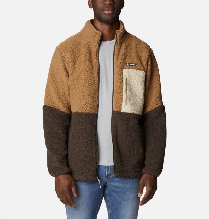 Brown Men's Columbia Mountainside Heavyweight Sherpa Fleece Jacket | QVJBK-3761