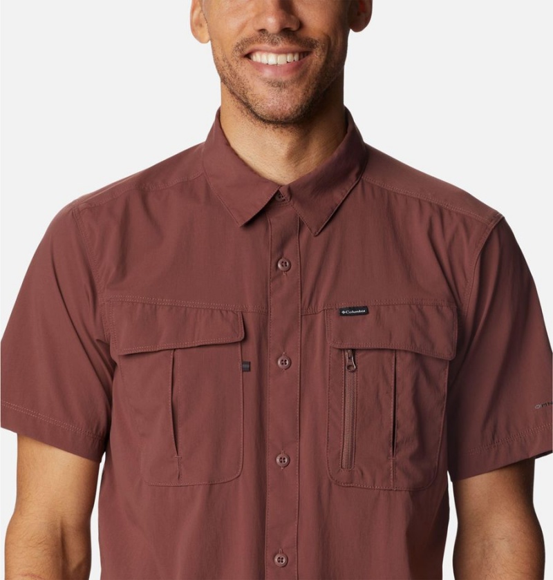 Brown Men's Columbia Newton Ridge II Short Sleeve Shirt | FNCVL-8136