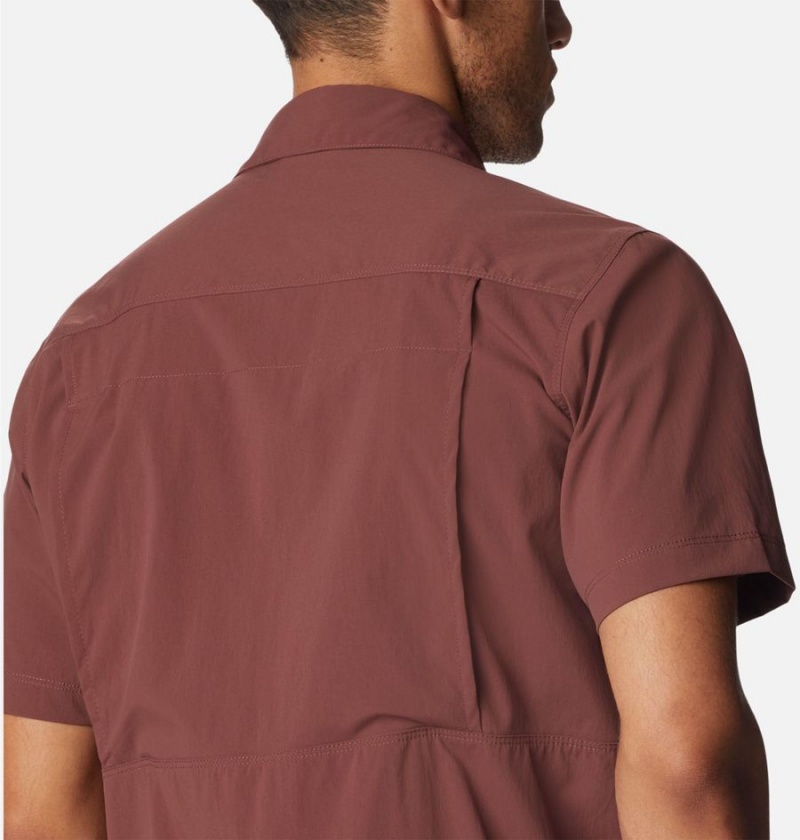 Brown Men's Columbia Newton Ridge II Short Sleeve Shirt | FNCVL-8136