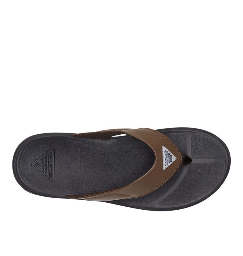 Brown Men's Columbia PFG Rostra Beachcomber Flip Flop Sandals | VJOQW-8214