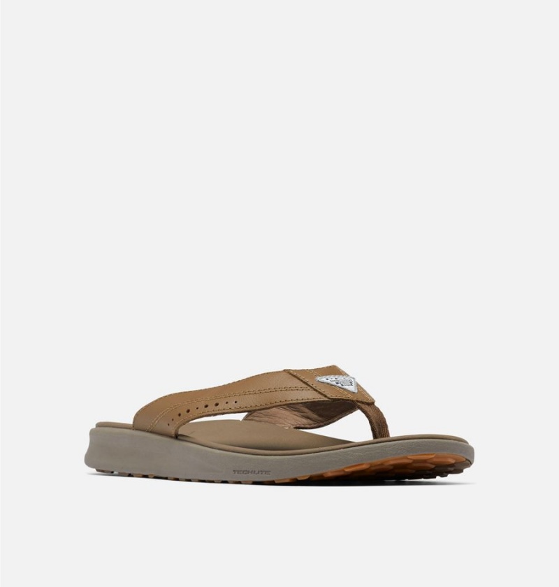 Brown Men's Columbia PFG Rostra Beachcomber LE Flip Flop Sandals | LJIME-9685