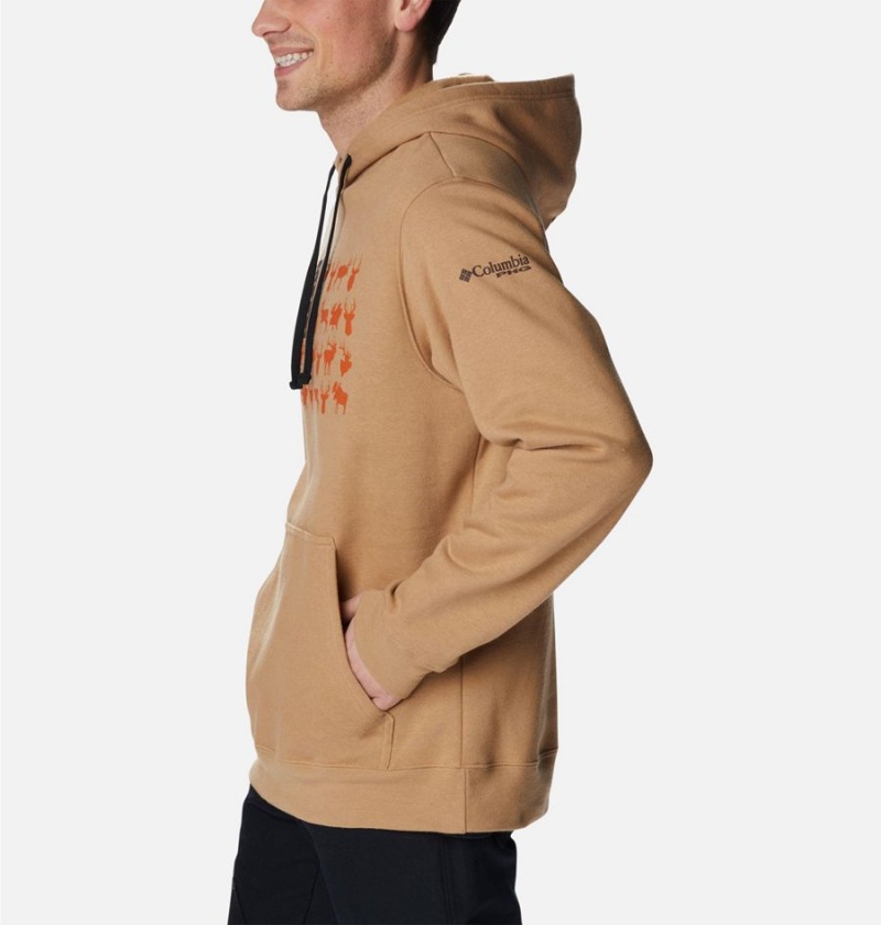 Brown Men's Columbia PHG Game Flag II Hoodie | UBCSF-4578