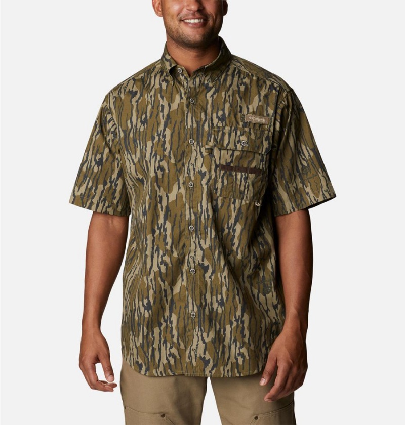 Brown Men\'s Columbia PHG Super Sharptail Short Sleeve Shirt | WYILB-6804