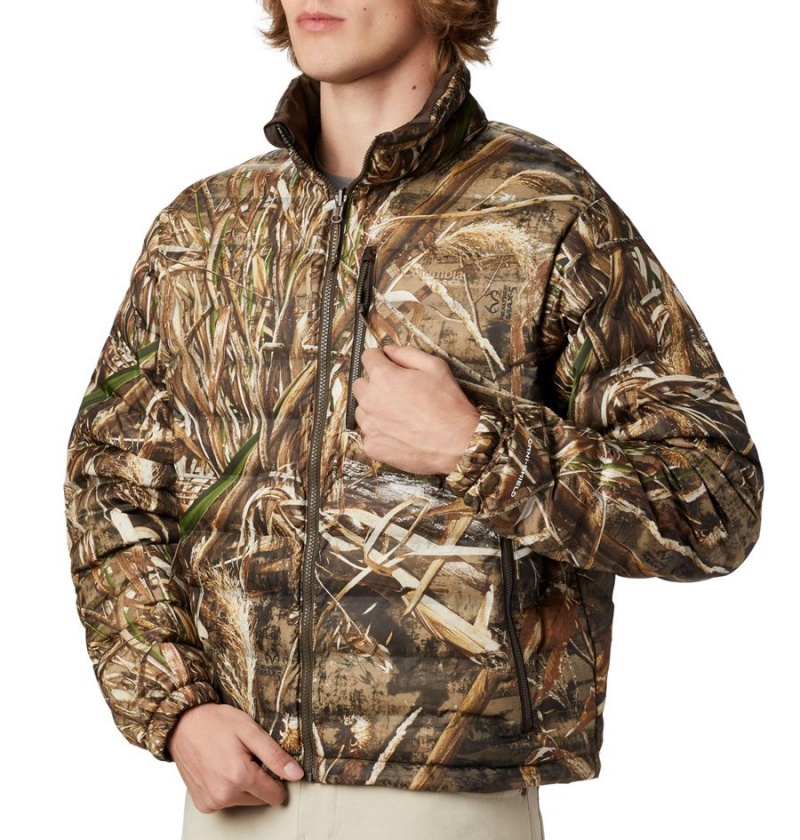 Brown Men's Columbia PHG Widgeon Wader Heat Seal Liner Insulated Puffer Jacket | EDFVR-3184