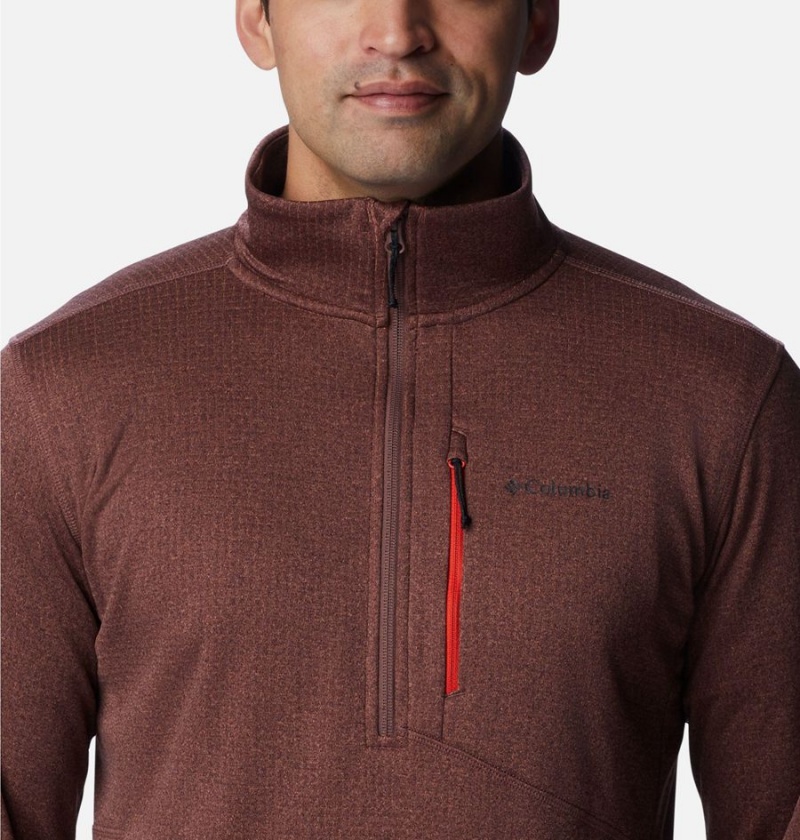 Brown Men's Columbia Park View Fleece Half Zip Pullover | VKTSL-0129