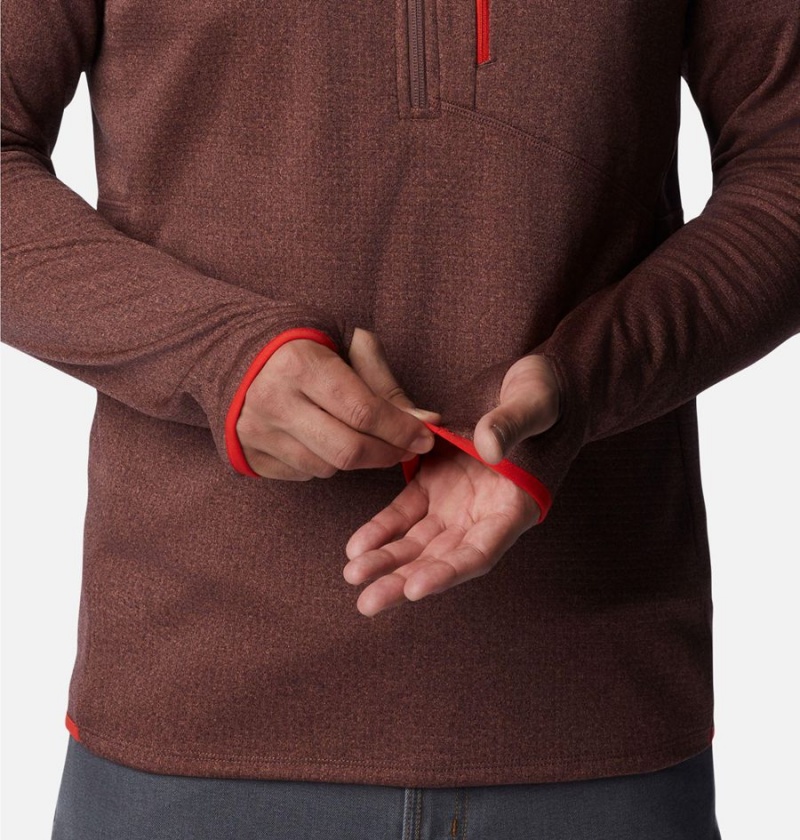 Brown Men's Columbia Park View Fleece Half Zip Pullover | VKTSL-0129