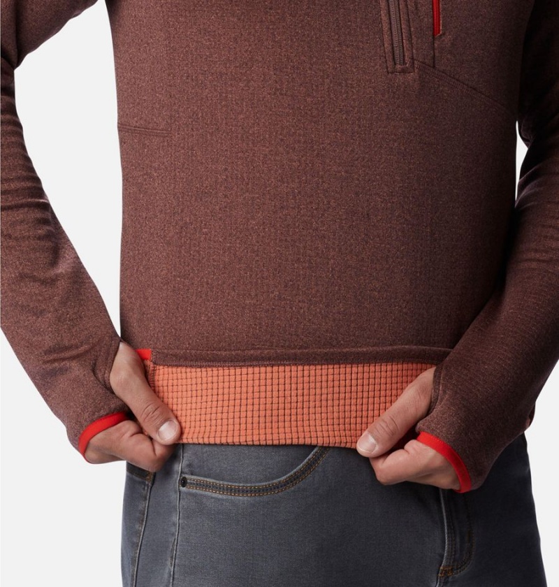 Brown Men's Columbia Park View Fleece Half Zip Pullover | VKTSL-0129