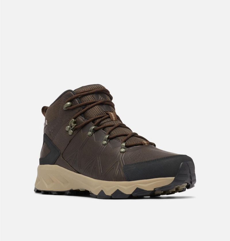 Brown Men's Columbia Peakfreak II Mid OutDry Leather Hiking Shoes | PMDTW-4982