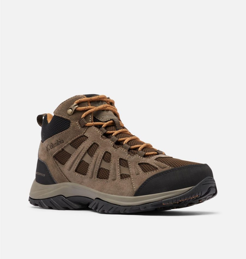 Brown Men's Columbia Redmond III Mid Waterproof Hiking Shoes | BFVJL-6902