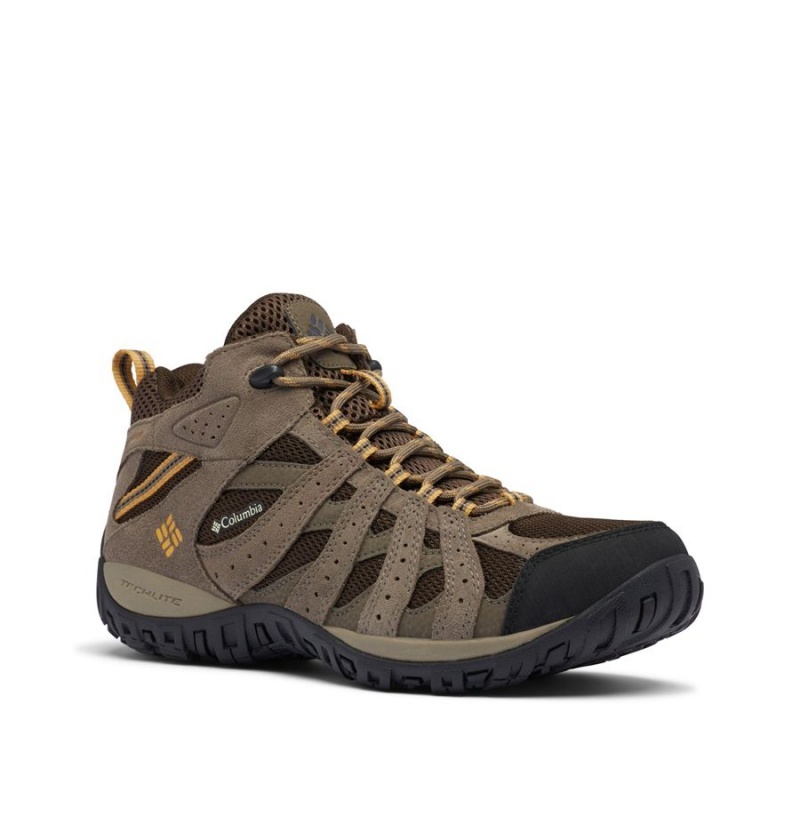 Brown Men's Columbia Redmond Mid Waterproof Hiking Shoes | EBWCF-1402