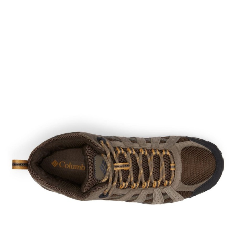 Brown Men's Columbia Redmond Mid Waterproof Hiking Shoes | EBWCF-1402