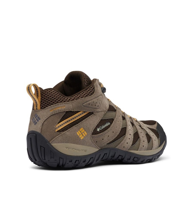 Brown Men's Columbia Redmond Mid Waterproof Hiking Shoes | EBWCF-1402