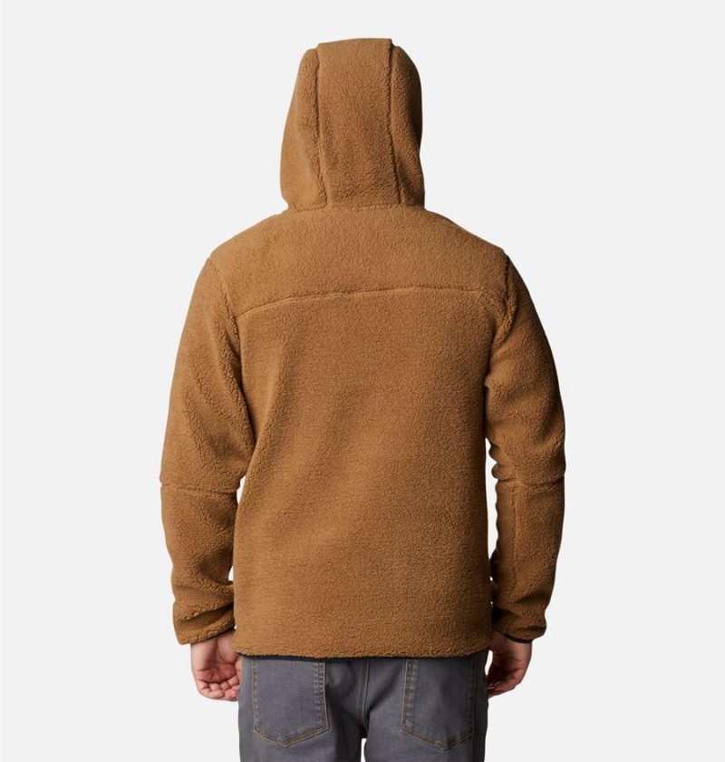 Brown Men's Columbia Rugged Ridge III Sherpa Pullover Hoodie | NTFMC-6547