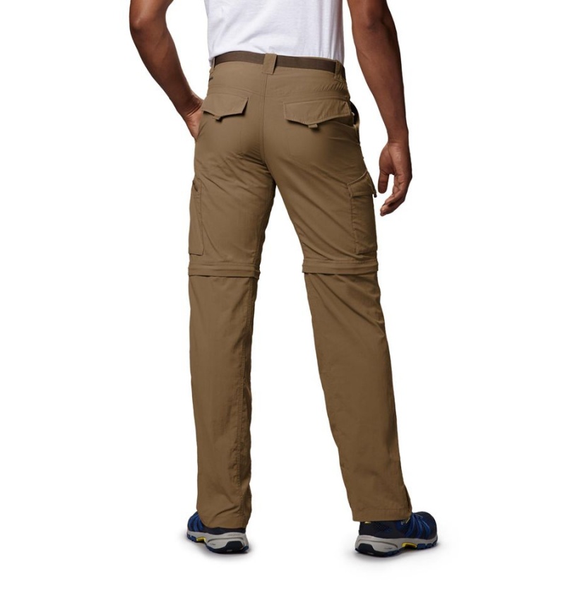 Brown Men's Columbia Silver Ridge Convertible Pants | BQFZR-9420