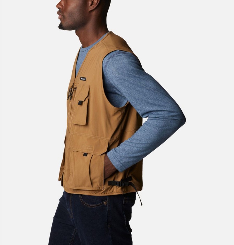 Brown Men's Columbia Silver Ridge Utility Vest | ZDSYF-5408