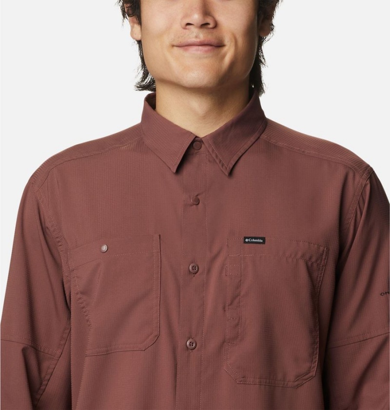 Brown Men's Columbia Silver Ridge Utility Lite Long Sleeve Shirt | BWTYD-3290