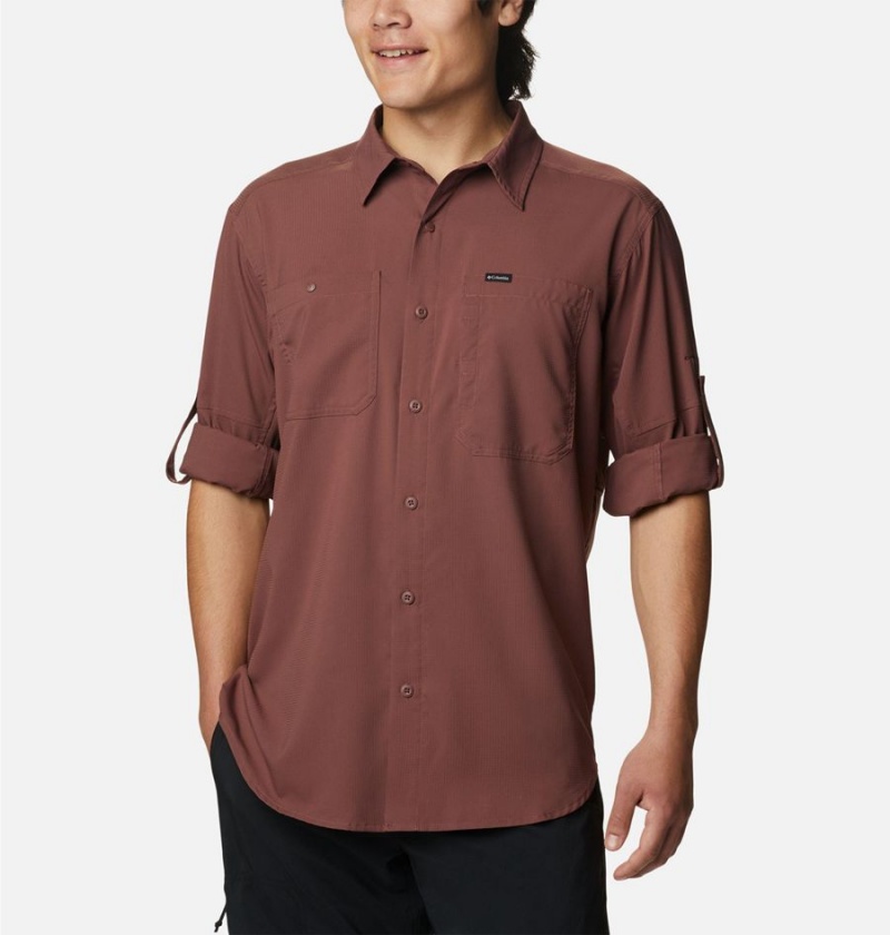 Brown Men's Columbia Silver Ridge Utility Lite Long Sleeve Shirt | BWTYD-3290