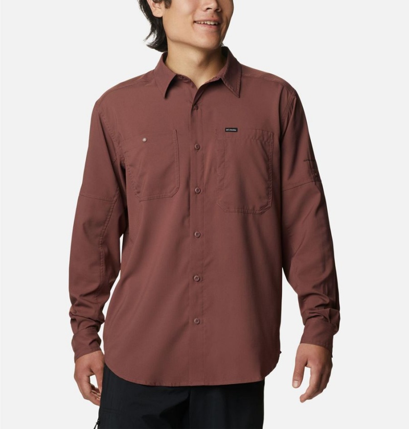 Brown Men\'s Columbia Silver Ridge Utility Lite Long Sleeve Shirt | BWTYD-3290