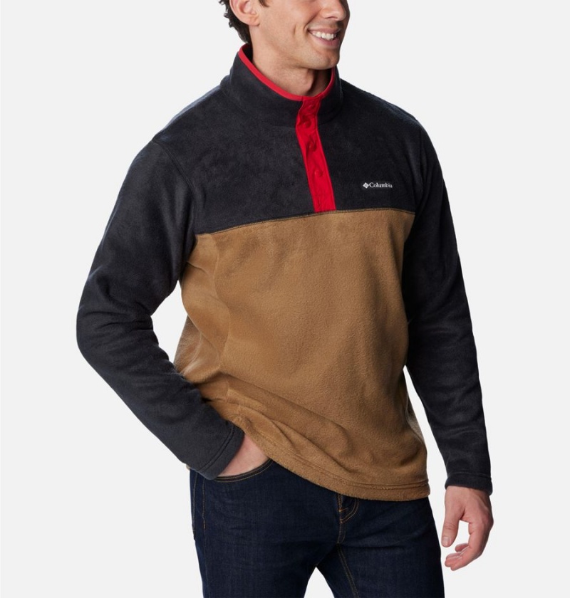 Brown Men's Columbia Steens Mountain Half Snap Fleece Pullover | VWXEC-3296