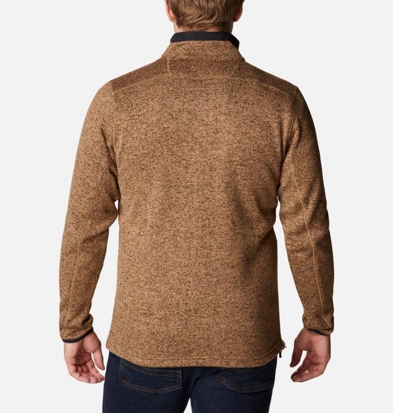 Brown Men's Columbia Sweater Weather Full Zip Fleece Jacket | HFWMA-5708