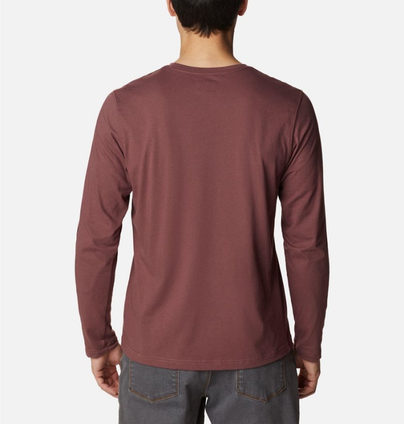 Brown Men's Columbia Thistletown Hills Long Sleeve Logo T-Shirt | IRWOL-9058