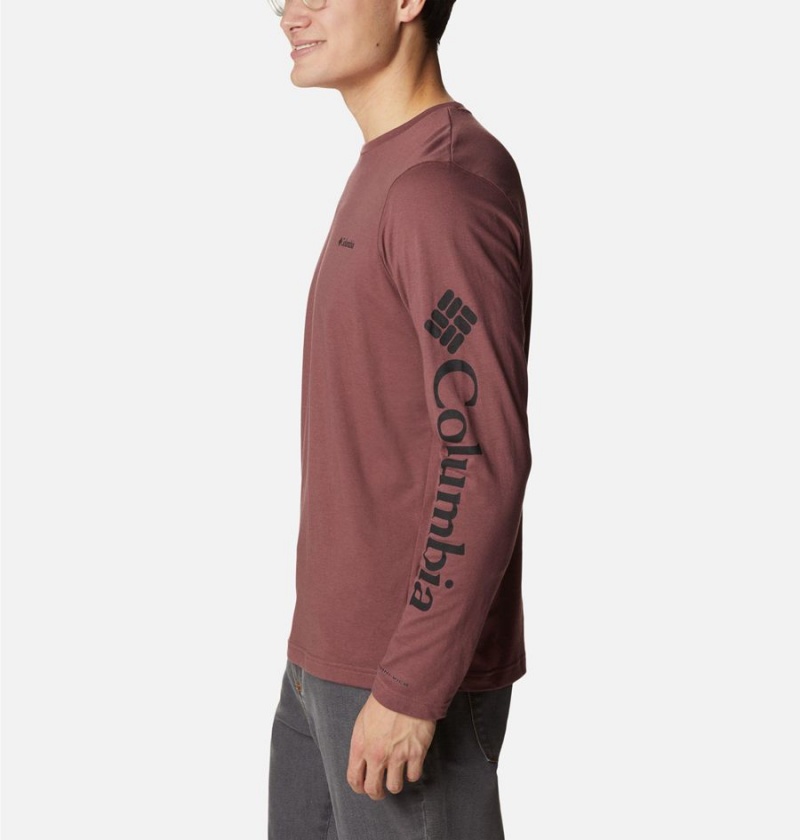 Brown Men's Columbia Thistletown Hills Long Sleeve Logo T-Shirt | IRWOL-9058