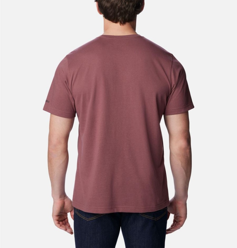 Brown Men's Columbia Thistletown Hills Pocket T-Shirt | GWOXN-5091