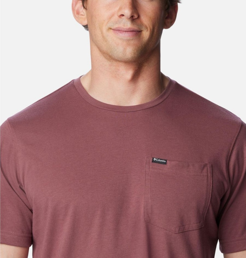 Brown Men's Columbia Thistletown Hills Pocket T-Shirt | GWOXN-5091