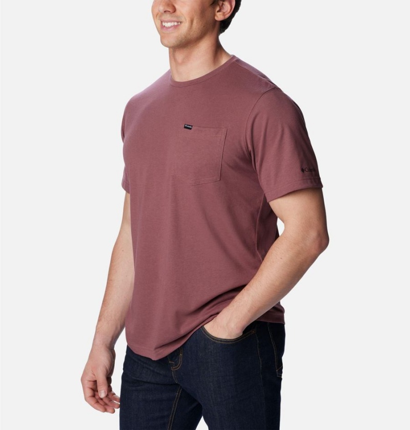 Brown Men's Columbia Thistletown Hills Pocket T-Shirt | GWOXN-5091