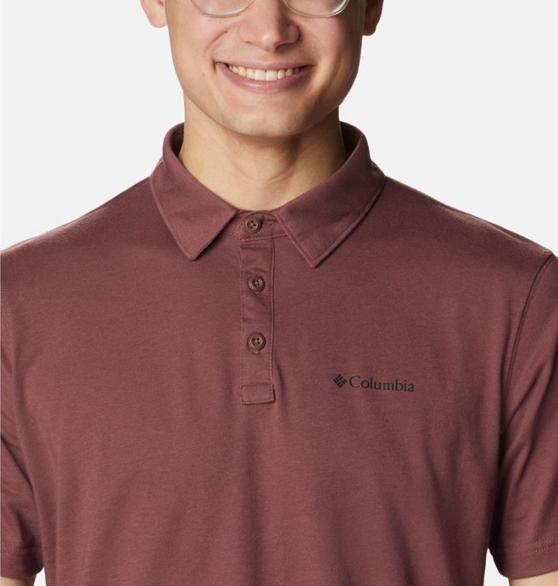 Brown Men's Columbia Thistletown Hills Polo Shirt | QVUOI-1584