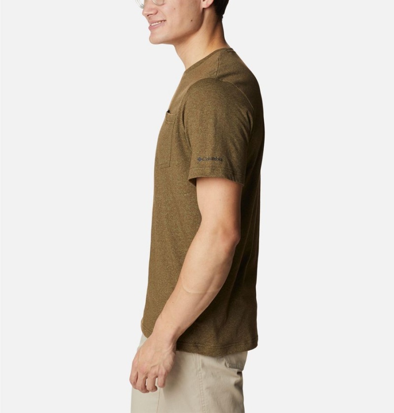 Brown Men's Columbia Thistletown Hills Pocket T-Shirt | JAFEM-8294