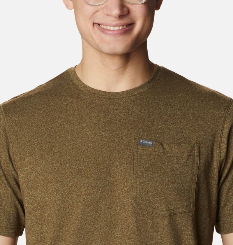 Brown Men's Columbia Thistletown Hills Pocket T-Shirt | JAFEM-8294