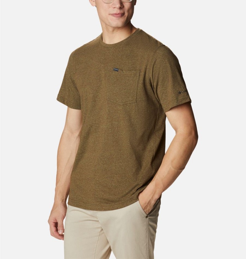 Brown Men's Columbia Thistletown Hills Pocket T-Shirt | JAFEM-8294