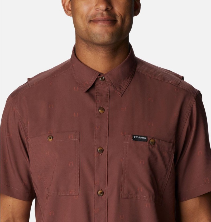 Brown Men's Columbia Utilizer Printed Woven Short Sleeve Shirt | SOUQW-8493