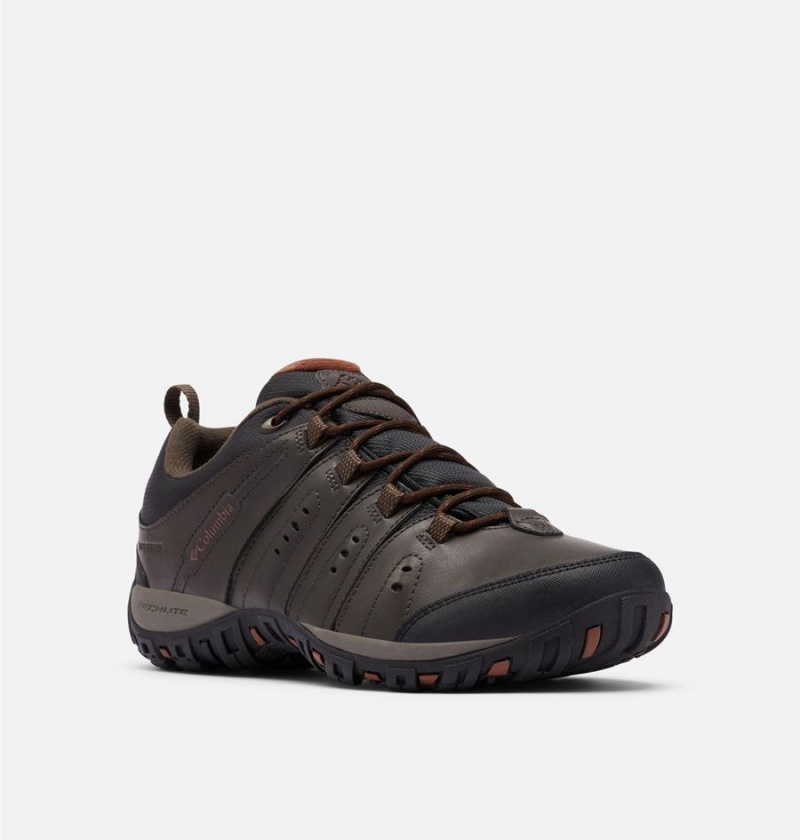 Brown Men's Columbia Woodburn II Waterproof Hiking Shoes | RCOKH-1504