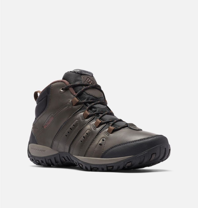 Brown Men's Columbia Woodburn II Waterproof Omni Heat Hiking Shoes | UYICJ-9126