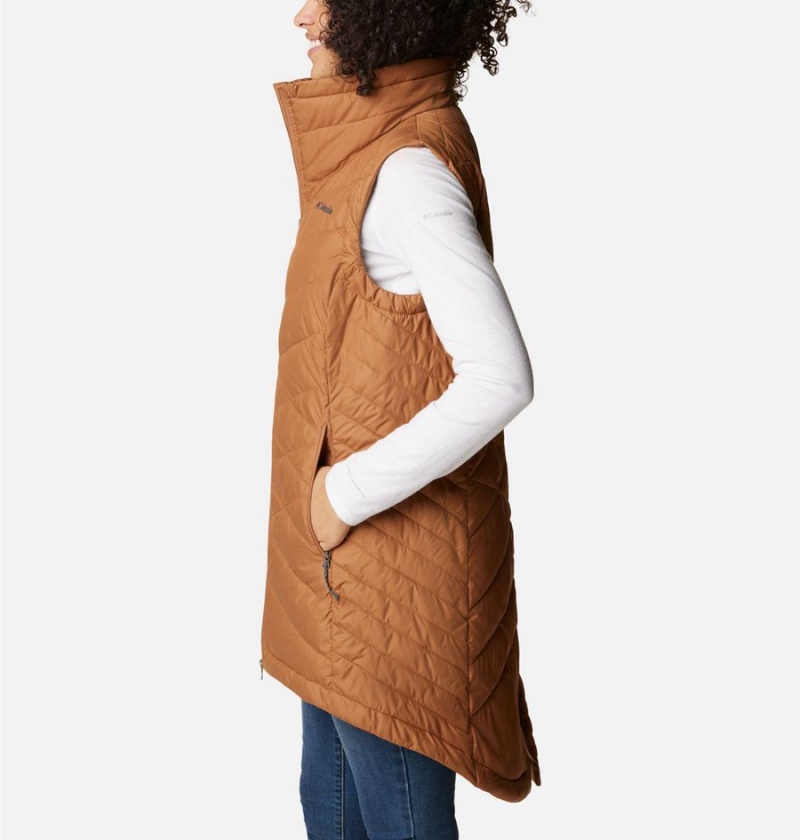 Brown Women's Columbia Heavenly Long Vest | HBPMQ-2054