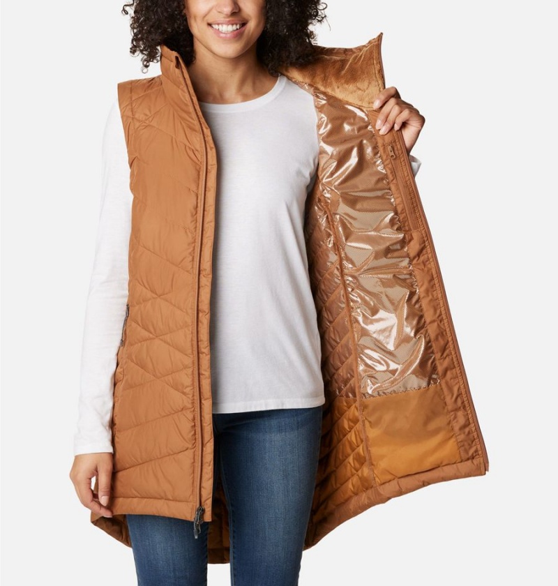 Brown Women's Columbia Heavenly Long Vest | HBPMQ-2054