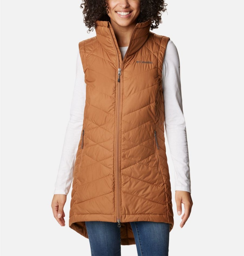 Brown Women\'s Columbia Heavenly Long Vest | HBPMQ-2054