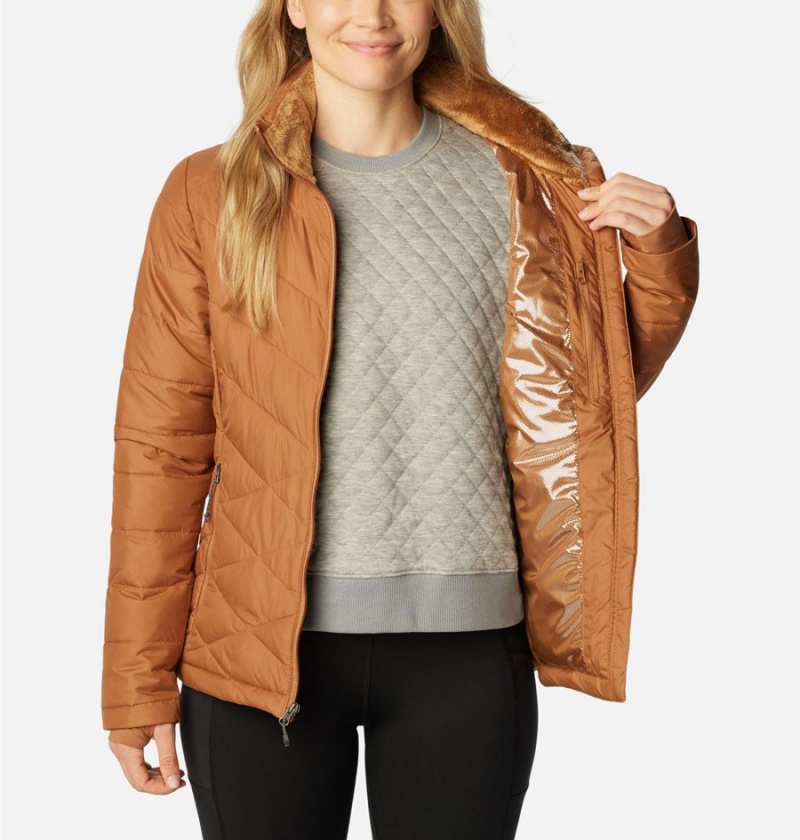 Brown Women's Columbia Heavenly Puffer Jacket | HWIYT-3048