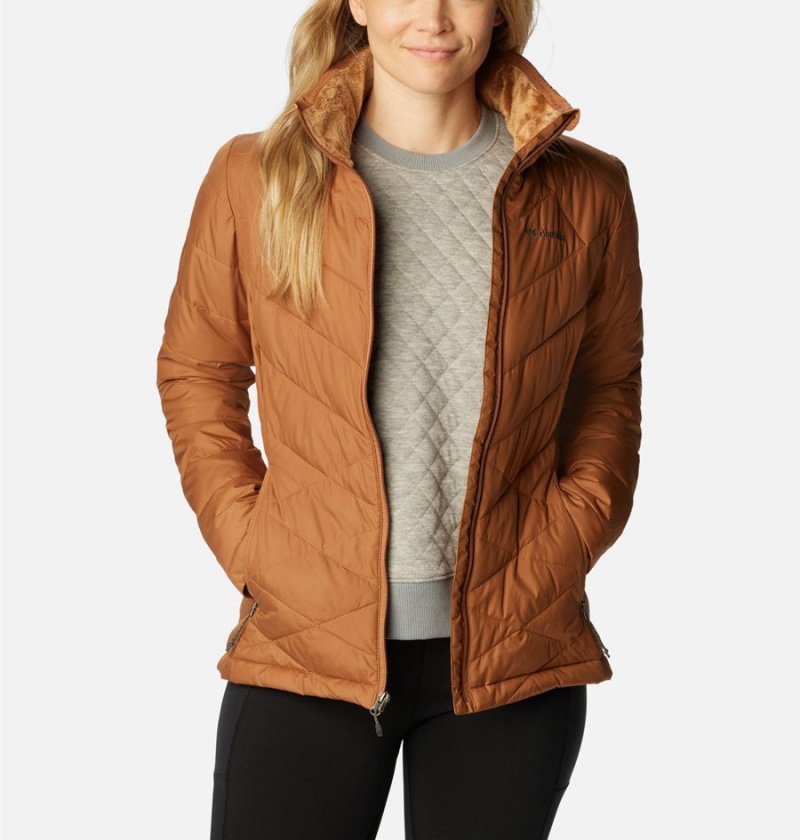 Brown Women's Columbia Heavenly Puffer Jacket | HWIYT-3048