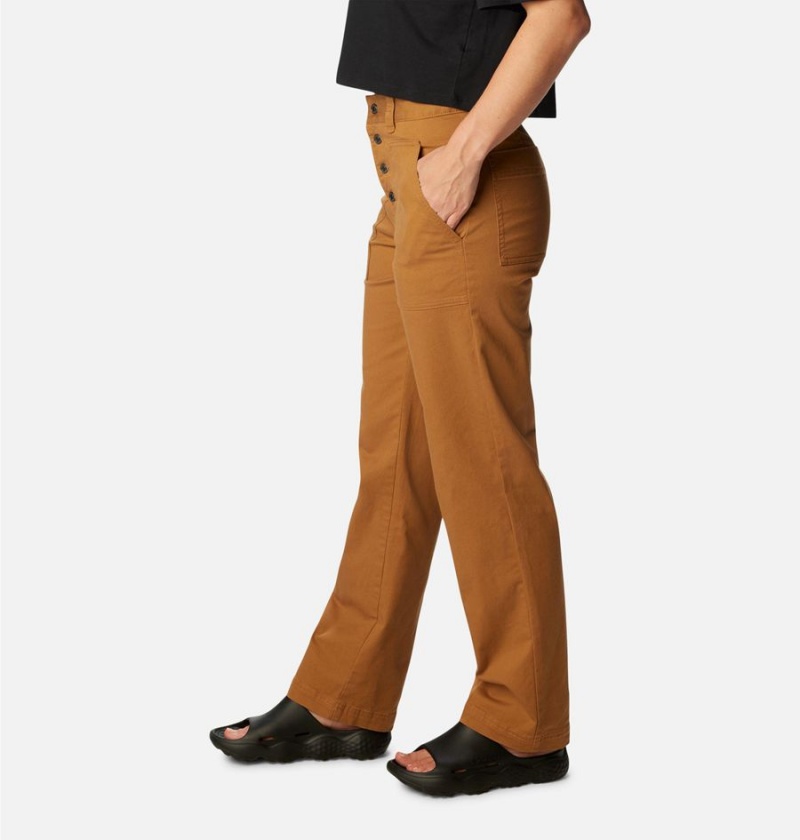 Brown Women's Columbia Holly Hideaway Cotton Pants | FVSLW-7839