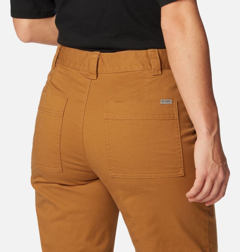 Brown Women's Columbia Holly Hideaway Cotton Pants | FVSLW-7839