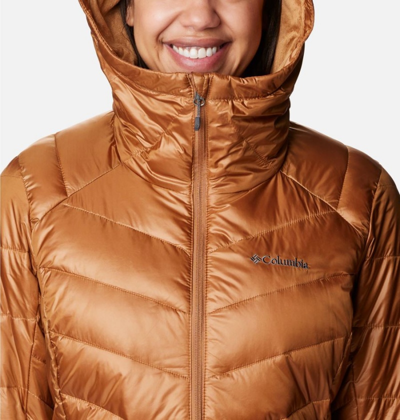 Brown Women's Columbia Joy Peak Mid Insulated Hooded Puffer Jacket | RHBEV-9257