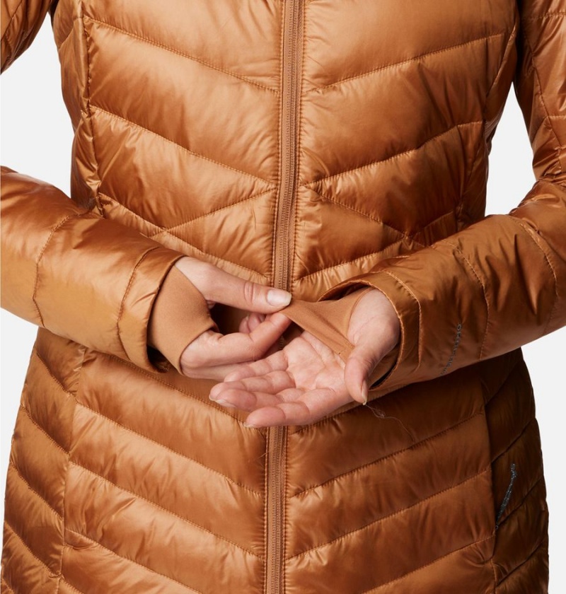 Brown Women's Columbia Joy Peak Mid Insulated Hooded Puffer Jacket | RHBEV-9257