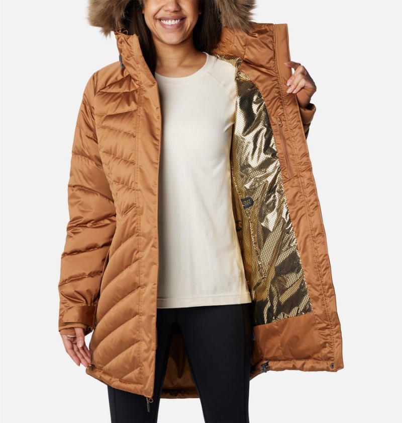 Brown Women's Columbia Lay D III Mid Puffer Jacket | FJIUE-1935