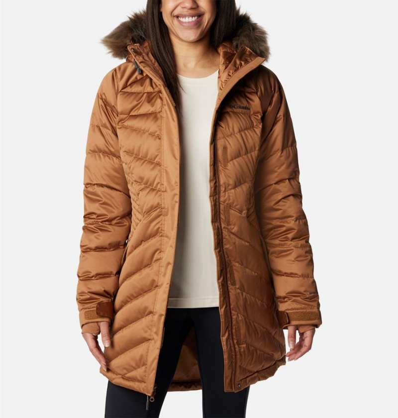 Brown Women's Columbia Lay D III Mid Puffer Jacket | FJIUE-1935