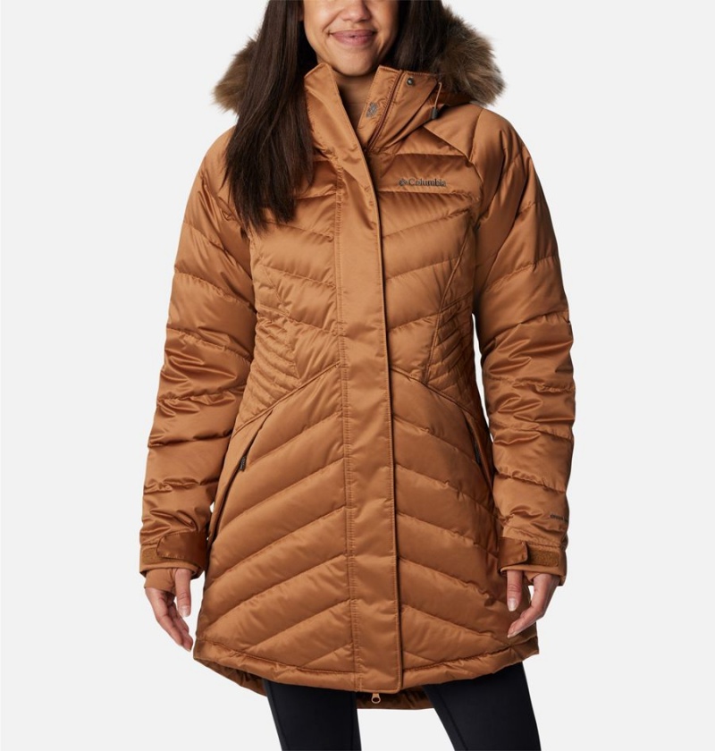 Brown Women\'s Columbia Lay D III Mid Puffer Jacket | FJIUE-1935