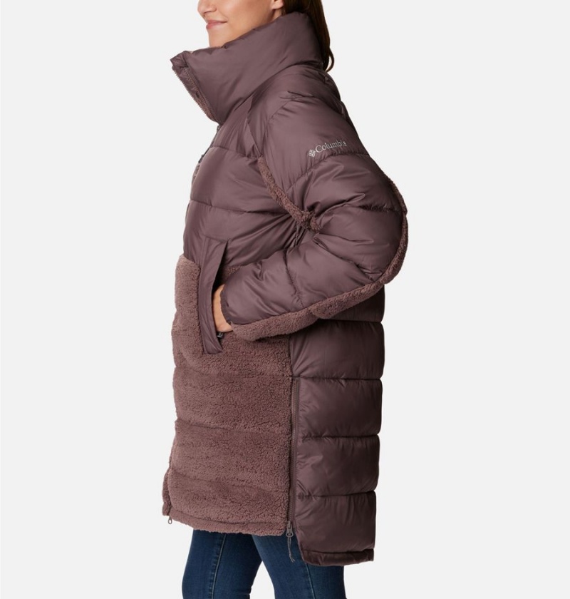 Brown Women's Columbia Leadbetter Point Long Puffer Jacket | EJIVN-5863