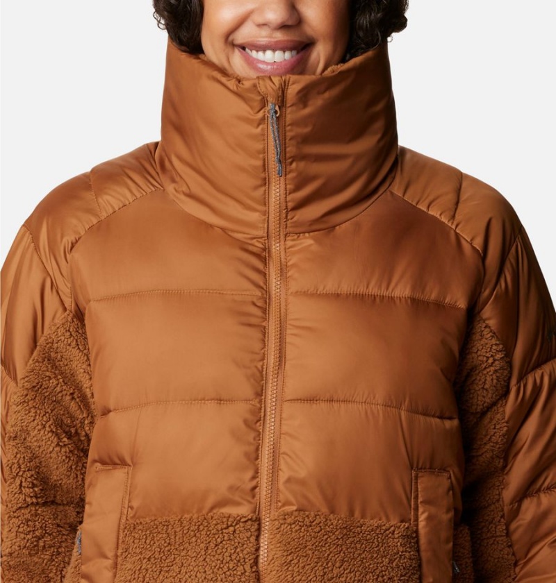 Brown Women's Columbia Leadbetter Point Long Puffer Jacket | RQTPC-6251